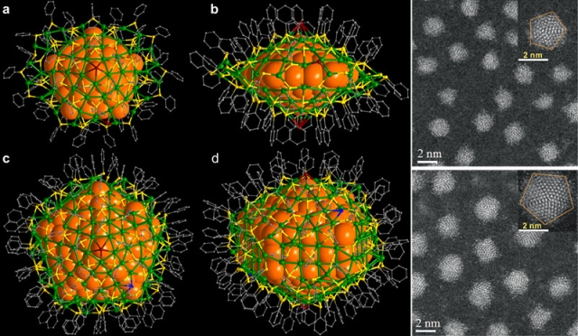 The full structure of metallic nanoparticle analyzed and a bridge between molecule and nanoparticle built